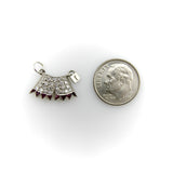 Art Deco Platinum Diamond and Ruby Chastity Belt Knickers Pendant or Charm Pendant, Charm Kirsten's Corner 