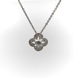 Platinum and Diamond Quatrefoil Vintage Pendant Necklace pendant, Charm Kirsten's Corner 