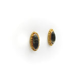 Alaskan Gold Rush Moss Agate and Gold Nugget Earrings Earrings Kirsten's Corner 