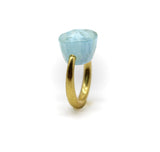 22K Gold Marie-Hélène de Taillac Milky Aquamarine Cabochon Ring jewelry Kirsten's Corner 