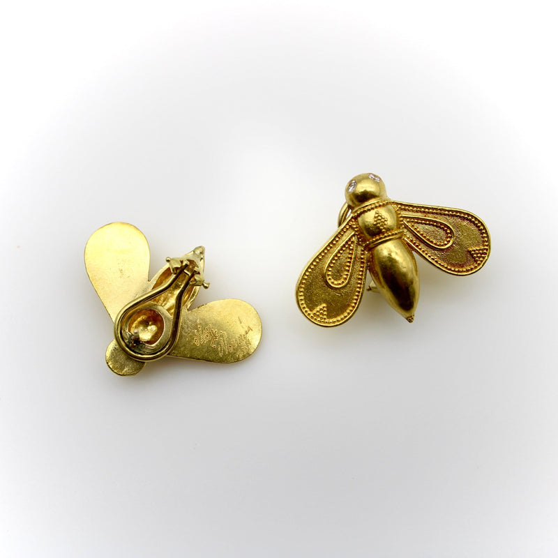 22K Gold Maija Neimanis Bee Earrings Earrings Kirsten's Corner 