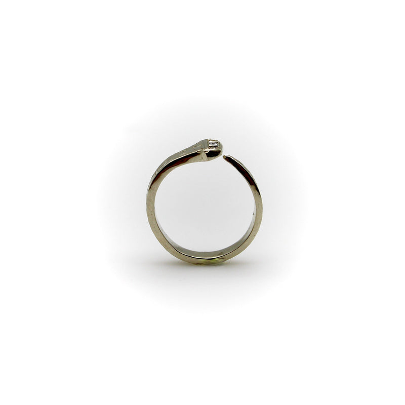 14K White Gold Diamond Edwardian-Inspired Lucky Nail Ring RING Kirsten's Corner 
