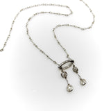 Edwardian Platinum Old Mine Cut Diamond Negligee Necklace