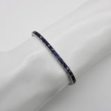 Classic Art Deco Platinum and Sapphire Line Bracelet Kirsten's Corner 