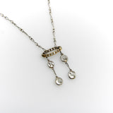 Edwardian Platinum Old Mine Cut Diamond Negligee Necklace