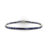 Classic Art Deco Platinum and Sapphire Line Bracelet Kirsten's Corner 