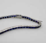 Classic Art Deco Platinum and Sapphire Line Bracelet Kirsten's Corner 