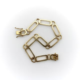 14K Gold Vintage Geometric Paperclip Link Bracelet Bracelet Kirsten's Corner 
