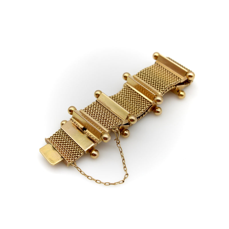 18K Woven Gold Mid-Century Modern Bracelet Bracelet Kirsten's Corner 