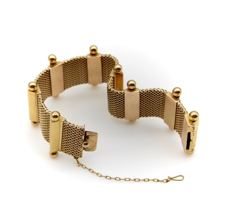18K Woven Gold Mid-Century Modern Bracelet Bracelet Kirsten's Corner 