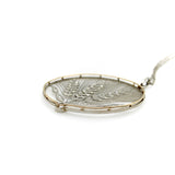 Edwardian Platinum and 18K Gold Diamond Open Work Wheat Medallion Pendant Necklace jewelry Kirsten's Corner 