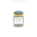 Modernist 18K Gold and Sterling Silver Ofiesh Aquamarine Ring RING Kirsten's Corner 
