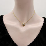 French 18K Gold Mid-Century Flower Pendant Necklace Necklace Kirsten's Corner 