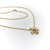 French 18K Gold Mid-Century Flower Pendant Necklace Necklace Kirsten's Corner 
