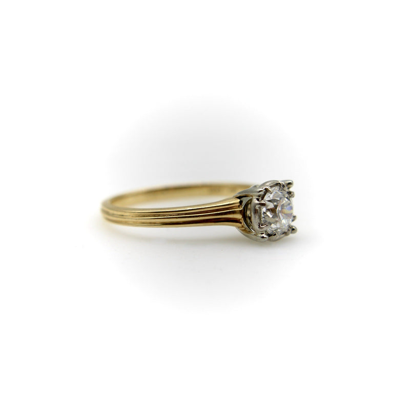 Art Deco 14K Gold Jabel Old Mine Cut Engagement Ring jewelry Kirsten's Corner 