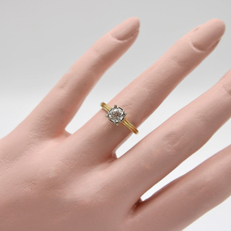 Art Deco 14K Gold Jabel Old Mine Cut Engagement Ring jewelry Kirsten's Corner 