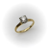 Art Deco 14K Gold Jabel Old Mine Cut Engagement Ring jewelry Kirsten's Corner 