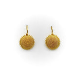 Vintage 22K Gold Hand-Granulated Sunflower Earrings