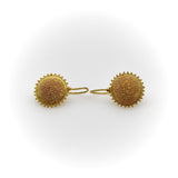 Vintage 22K Gold Hand-Granulated Sunflower Earrings