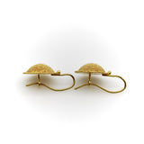 Vintage 22K Gold Hand-Granulated Sunflower Earrings