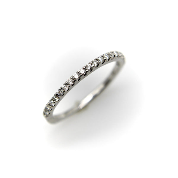 14K White Gold Half-Hoop Eternity Band jewelry Kirsten's Corner 