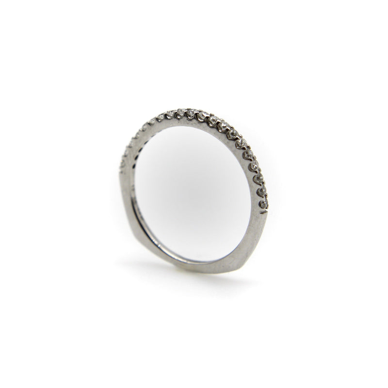 14K White Gold Half-Hoop Eternity Band jewelry Kirsten's Corner 