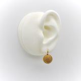 Vintage 22K Gold Hand-Granulated Sunflower Earrings