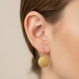 Vintage 22K Gold Hand-Granulated Sunflower Earrings Earrings Kirsten's Corner 