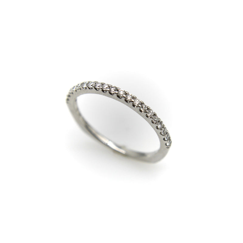 14K White Gold Half-Hoop Eternity Band jewelry Kirsten's Corner 