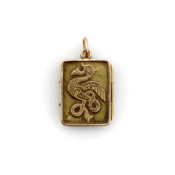 14K Gold Victorian Celtic Animal Locket jewelry Kirsten's Corner 