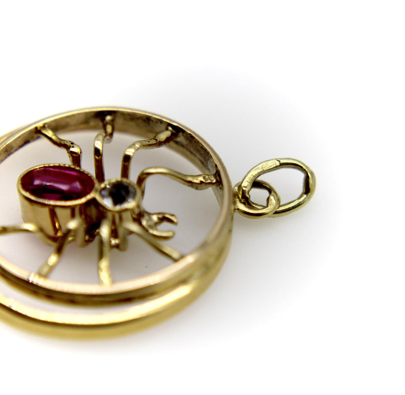 14K Gold Edwardian Austro-Hungarian Spider Pendant jewelry Kirsten's Corner 