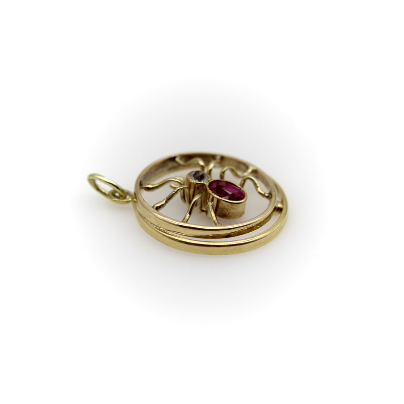 14K Gold Edwardian Austro-Hungarian Spider Pendant jewelry Kirsten's Corner 