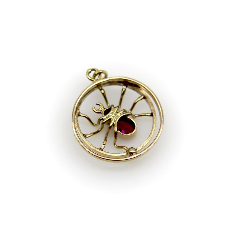 14K Gold Edwardian Austro-Hungarian Spider Pendant jewelry Kirsten's Corner 