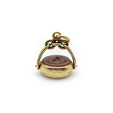 Victorian 18K Gold Swivel Fob with Compass and Hardstone Intaglio jewelry Kirsten's Corner 