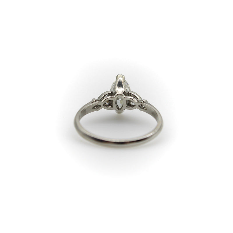 Vintage Marquise Diamond and Platinum Engagement Ring Rings Kirsten's Corner 
