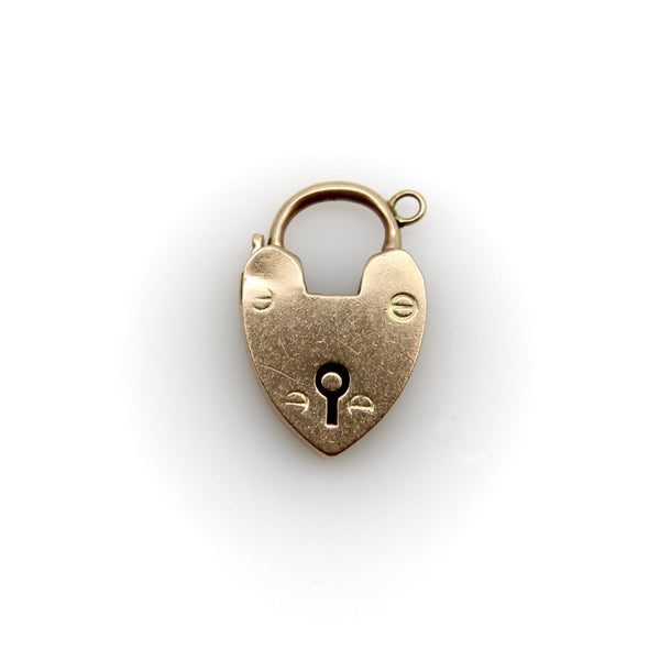 Vintage 9K Gold Heart Padlock Charm Kirsten's Corner 