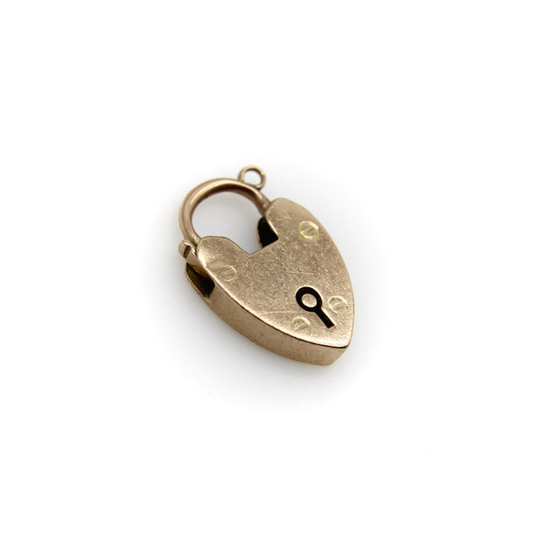 Vintage 9K Gold Heart Padlock Charm Kirsten's Corner 