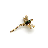 Edwardian 14K Gold Dragonfly Pendant with Garnet, Pearls, & Enameling Pendant Kirsten's Corner 