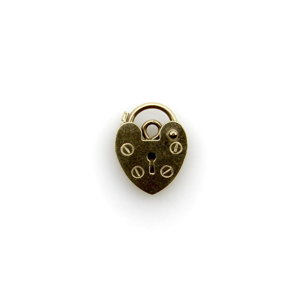 Baby Vintage 9K Gold Heart Padlock Charm jewelry Kirsten's Corner 