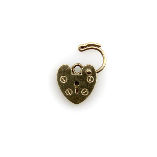 Baby Vintage 9K Gold Heart Padlock Charm jewelry Kirsten's Corner 