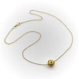 21K Gold Etruscan Revival Bead & 14K Gold Chain Necklace Necklace Kirsten's Corner 