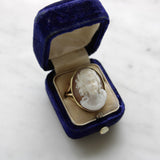 Victorian High Relief Cameo of Young Maiden in 14K Gold Ring ring Kirsten's Corner 