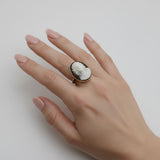 Victorian High Relief Cameo of Young Maiden in 14K Gold Ring ring Kirsten's Corner 
