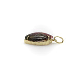 14K Gold Signature Watermelon Tourmaline Carved Leaf Pendant Pendant Kirsten's Corner 