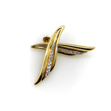 14K Gold and Diamond Wing Shaped Earrings Earrings Kirsten's Corner 