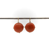 Pre-Revolutionary Russian 14K Gold Coral Earrings earrings Kirsten's Corner 