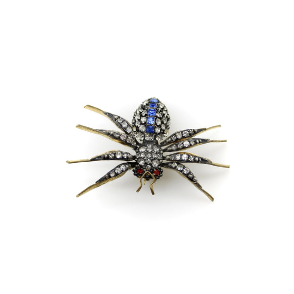 Victorian Paste Spider Brooch in Base Metal Kirsten's Corner 