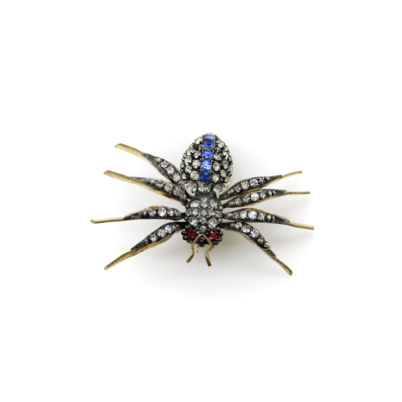 Victorian Paste Spider Brooch in Base Metal Kirsten's Corner 