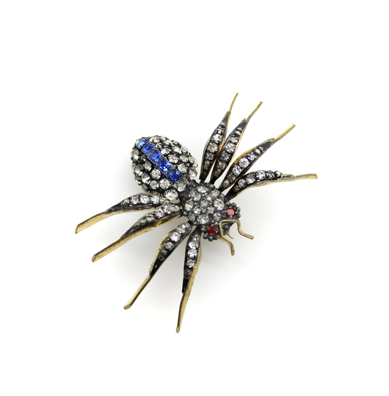 Victorian Paste Spider Brooch in Base Metal Kirsten's Corner 