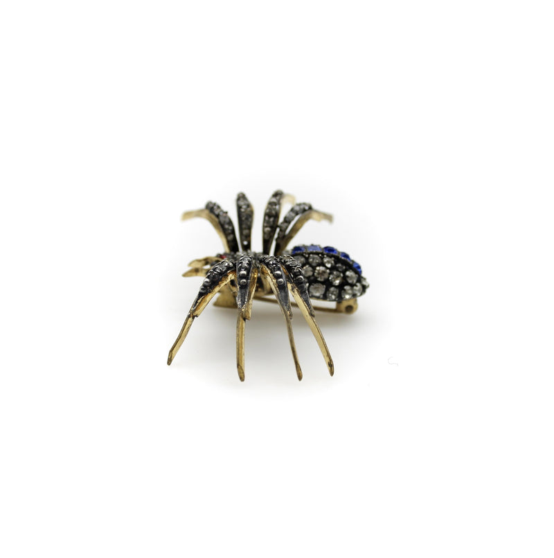 Victorian Paste Spider Brooch in Base Metal Kirsten's Corner 